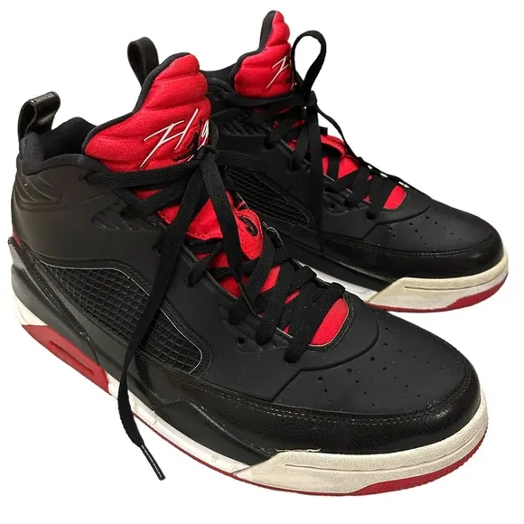 Nike Jordan Flight 9.5 Black/ Gym Red Basketball Shoes Size 10