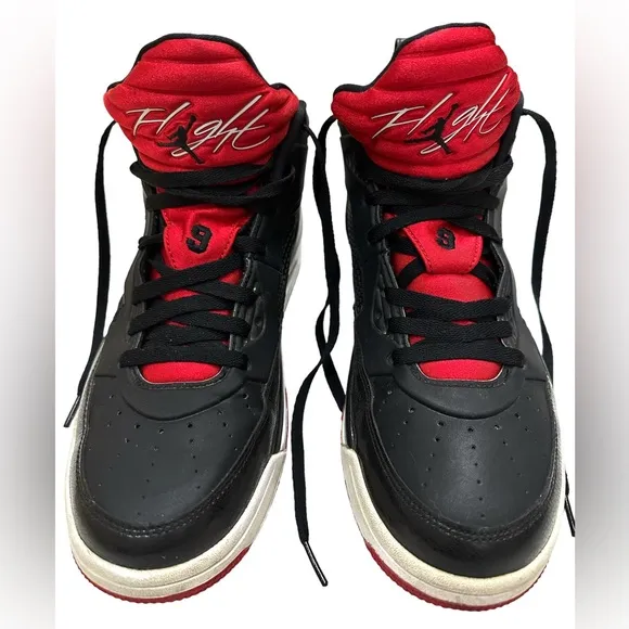 Nike Jordan Flight 9.5 Black/ Gym Red Basketball Shoes Size 10