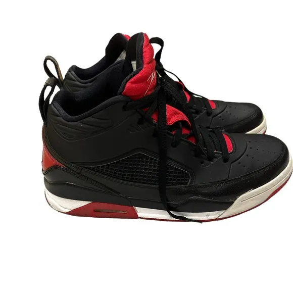 Nike Jordan Flight 9.5 Black/ Gym Red Basketball Shoes Size 10