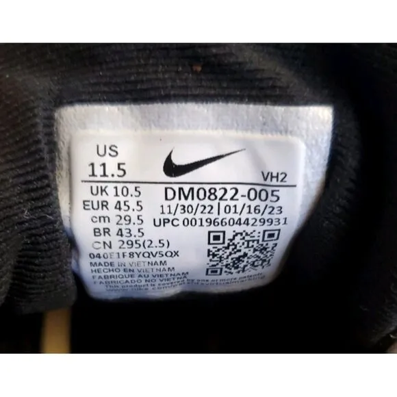 Nike Juniper Trail 2 Trail Running Shoes Mens Size 11.5 Black