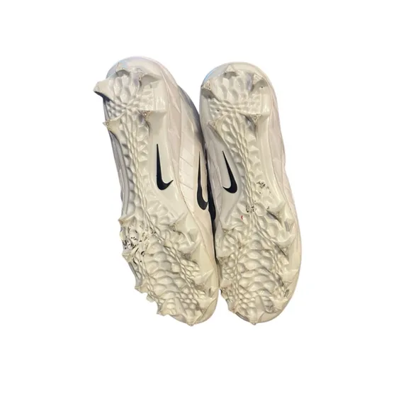 NIKE Lacrosse Alpha Huarache Size 11 White Grey Cleats Laces Shoes