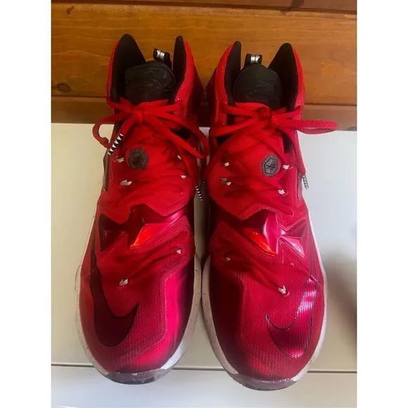 Nike LeBron  13 XIII Red On Court 807219-610 Basketball Shoes Sz 8.5
