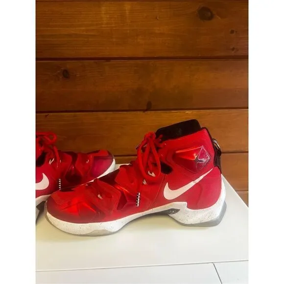 Nike LeBron  13 XIII Red On Court 807219-610 Basketball Shoes Sz 8.5