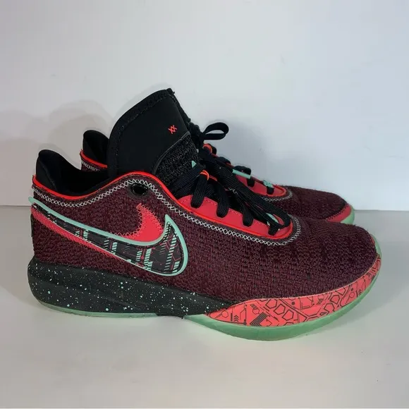 Nike Lebron Pink Diamond Collection XX 20 Night Maroon Sneakers, Size 7Y / 8.5W