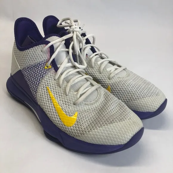 Nike LeBron Witness IV Basketball Shoes Purple Gold Mens Size 9.5