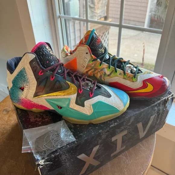 Nike Lebron XI (11) Premium What the Lebron 650884-400 Men's Size 13 USED* 2014