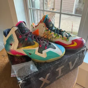 Nike Lebron XI (11) Premium What the Lebron 650884-400 Men's Size 13 USED* 2014