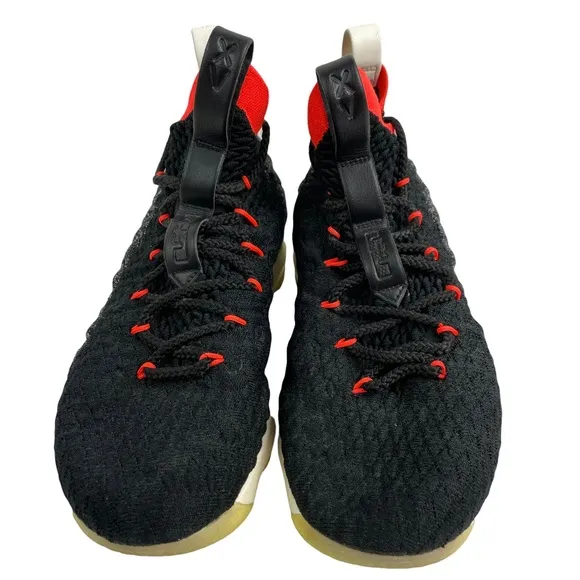 Nike Lebron XV 15 Black &amp; Bright Crimson Size 6.5Y Youth Children’s Kids Girls
