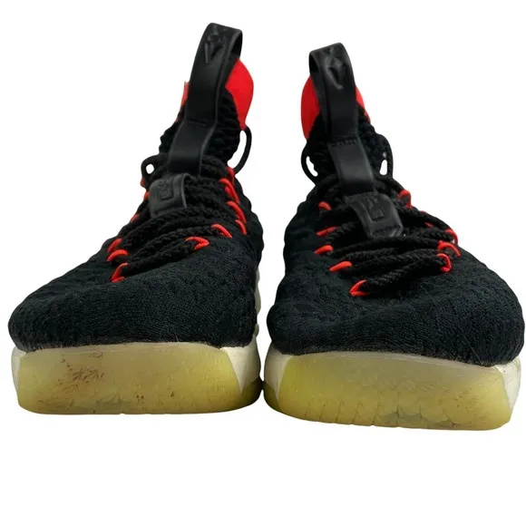 Nike Lebron XV 15 Black &amp; Bright Crimson Size 6.5Y Youth Children’s Kids Girls