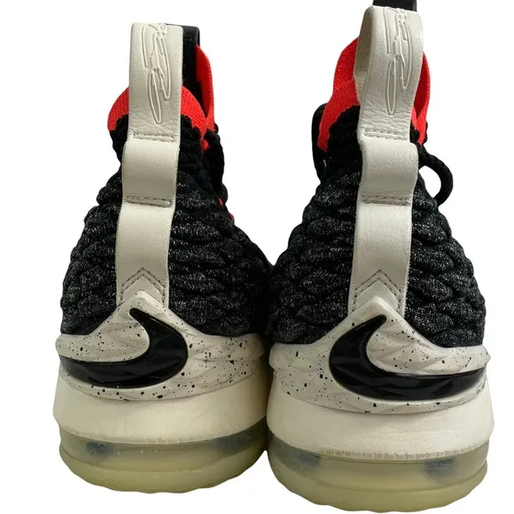 Nike Lebron XV 15 Black &amp; Bright Crimson Size 6.5Y Youth Children’s Kids Girls
