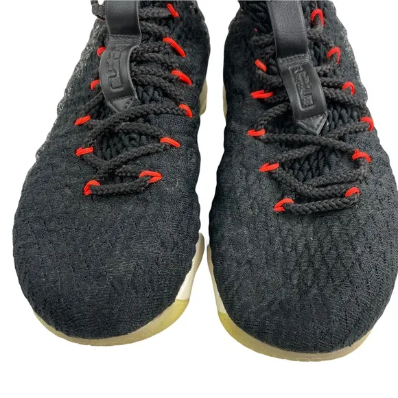 Nike Lebron XV 15 Black &amp; Bright Crimson Size 6.5Y Youth Children’s Kids Girls