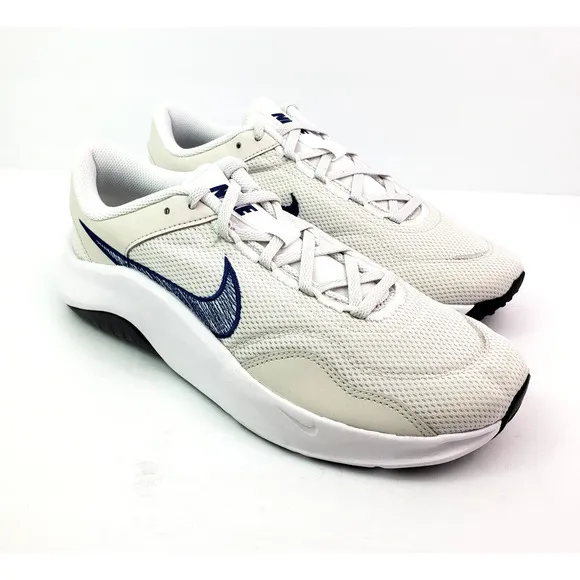Nike Legend Essentials 3 NN Mens Size 8.5 Platinum Tint Court Blue Sneaker Shoes