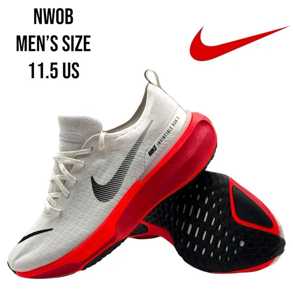 Nike Men Invincible Run Flyknit 3 Size 11.5 Phantom Crimson Trainer Road Gym