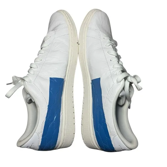 Nike Mens Air Jordan 1 Centre Court White Blue Leather Shoes Size 11.5