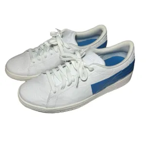 Nike Mens Air Jordan 1 Centre Court White Blue Leather Shoes Size 11.5