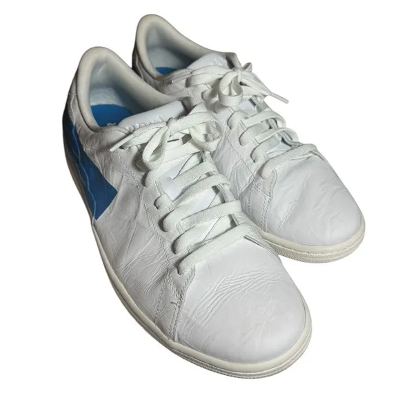 Nike Mens Air Jordan 1 Centre Court White Blue Leather Shoes Size 11.5