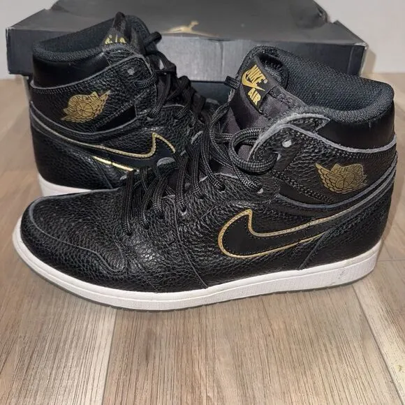 Nike Mens Air Jordan 1 Hi OG555088-031 Black Basketball‎ ShoesSneakers Sz 10.5