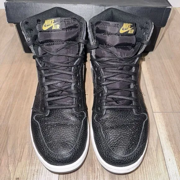 Nike Mens Air Jordan 1 Hi OG555088-031 Black Basketball‎ ShoesSneakers Sz 10.5