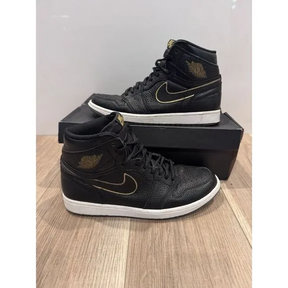 Nike Mens Air Jordan 1 Hi OG555088-031 Black Basketball‎ ShoesSneakers Sz 10.5