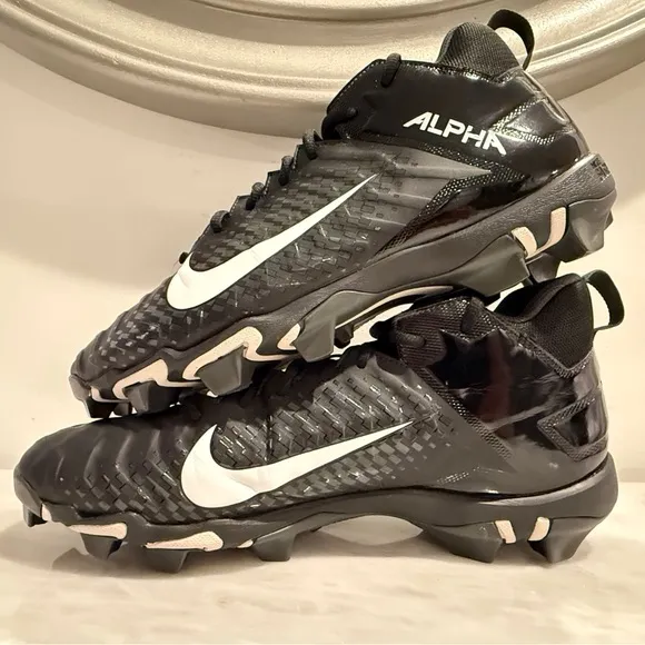 Nike Men’s Alpha Menace 2 BV0146-001 Black and Football Cleats Shoes (Size 12)