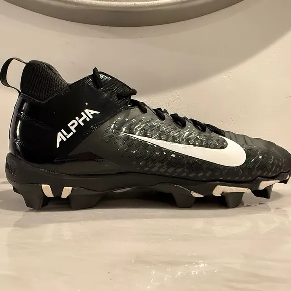 Nike Men’s Alpha Menace 2 BV0146-001 Black and Football Cleats Shoes (Size 12)