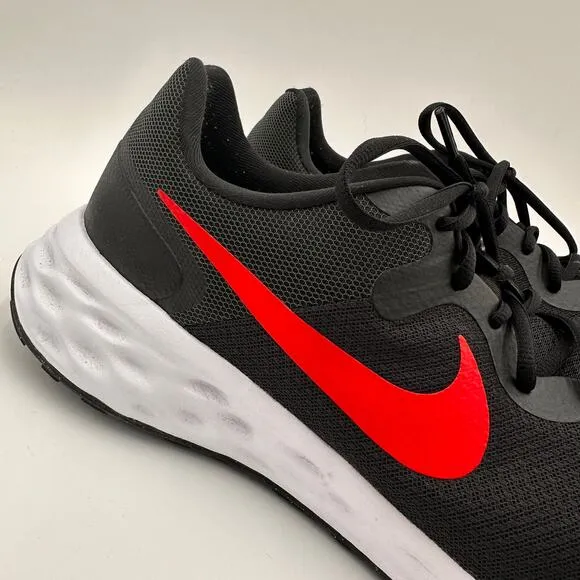 Nike Men's Black &amp; Red Revolution 6 Next Nature Road Running Shoes Size 14