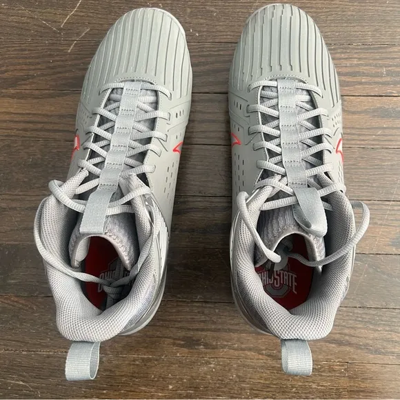 Nike Men's Gray and Red Sports Shoes