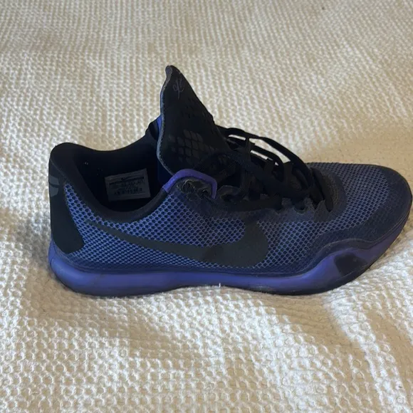 Nike men’s Kobe 10 blackout - Black and Purple Basketball shoes