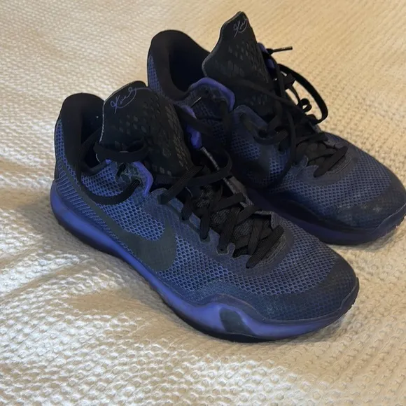 Nike men’s Kobe 10 blackout - Black and Purple Basketball shoes