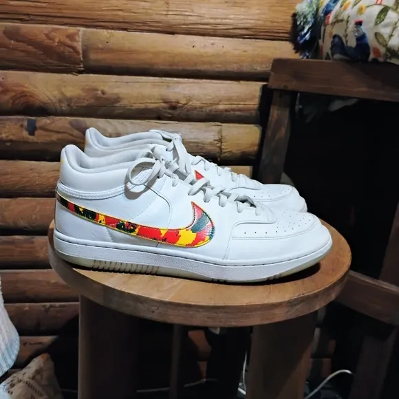 Nike Men's Shoes Sky Force 3/4 White Red Camo Swoosh CZ7892-100