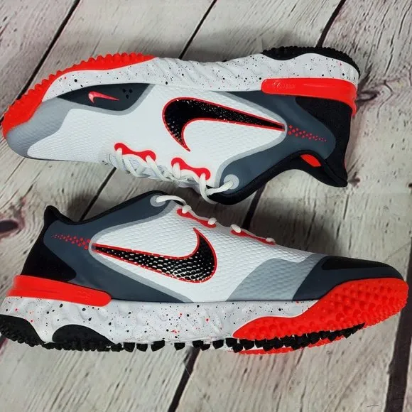Nike Men's Size 14 Alpha Huarache Elite 3 Turf White Crimson Baseball Shoes