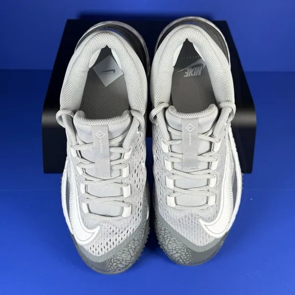 Nike Men's Size 9 Alpha Huarache Elite 4 Turf Baseball Shoes Grey DJ6523-010
