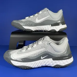 Nike Men's Size 9 Alpha Huarache Elite 4 Turf Baseball Shoes Grey DJ6523-010