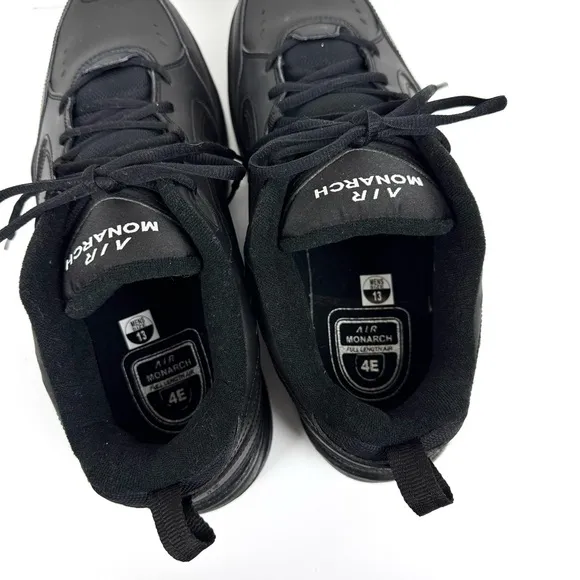 Nike Men's Sz 13 Air Monarch IV Training Sneakers Full Length Air Black Shoes