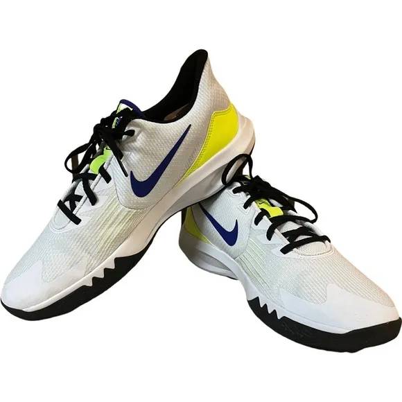Nike Precision 5 Flyease CW3403-100 White Barely Volt Basketball Shoes Sneakers