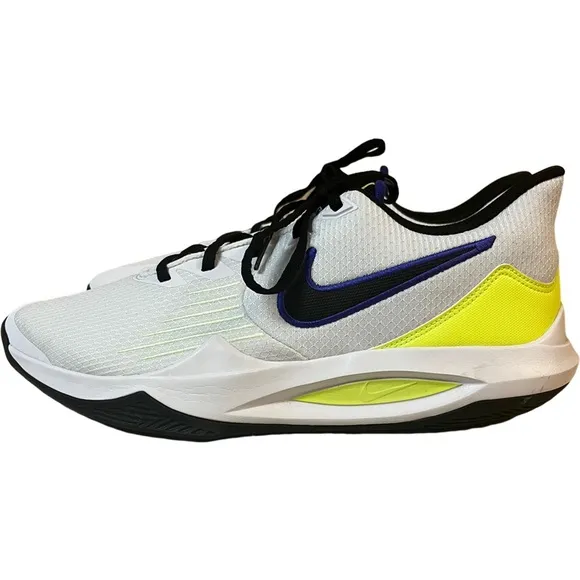 Nike Precision 5 Flyease CW3403-100 White Barely Volt Basketball Shoes Sneakers