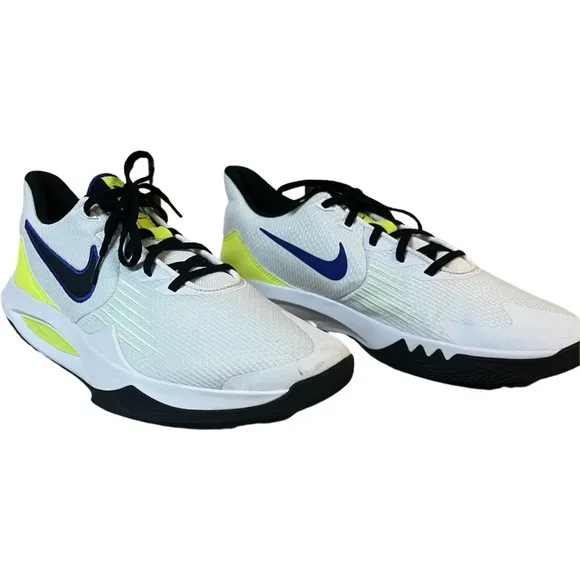 Nike Precision 5 Flyease CW3403-100 White Barely Volt Basketball Shoes Sneakers