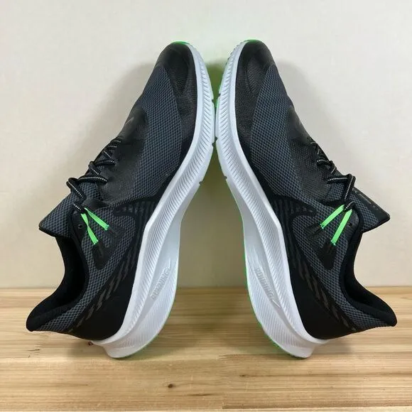 Nike Quest 3 Sheild road running water resistant men 14 Black Poison Green shoes