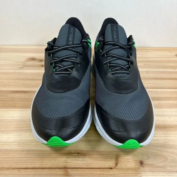 Nike Quest 3 Sheild road running water resistant men 14 Black Poison Green shoes