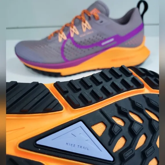 Nike React Pegasus Trail 4 Purple Orange Lightweight Running Sneakers Women's 8