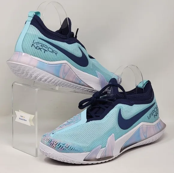 Nike React Vapor NXT HC Glacier Blue Court Shoes CV0742-402 Women Size 10.5 New