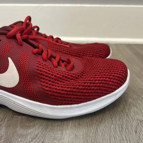 Nike Revolution 4 Mens Size 11.5 Road Running Shoes Red Athletic Sneakers 908988