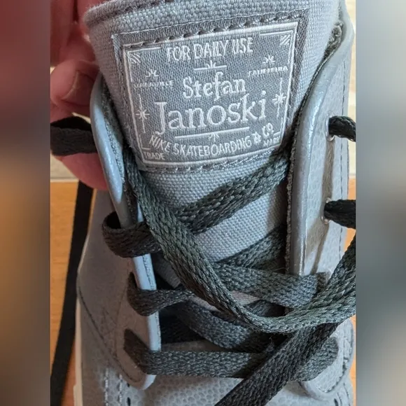 Nike SB Zoom Stefan Janoski Cool Grey Leather Sneakers Size 13 EUC
