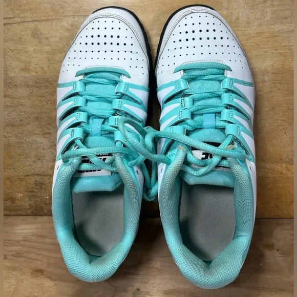 Nike Vapor Court Womens Sz 7.5 Tennis Shoes Sneakers White Turquoises 631713-103