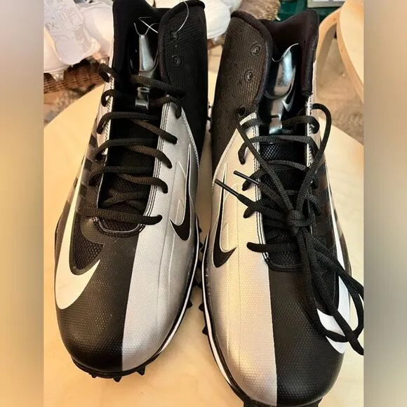 Nike Vapor Pro 3/4 Destroyer Turf football Shoes Black White Size 16