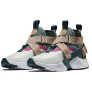 NIKE | Women's Air Huarache City Barely Grey White Gray Green Fuschia Tan | 7
