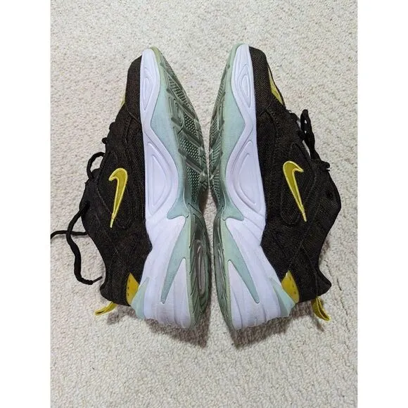 Nike Women's Black and Yellow M2K TEKNO Lace-Up Shoe Size 8