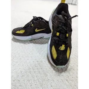 Nike Women's Black and Yellow M2K TEKNO Lace-Up Shoe Size 8