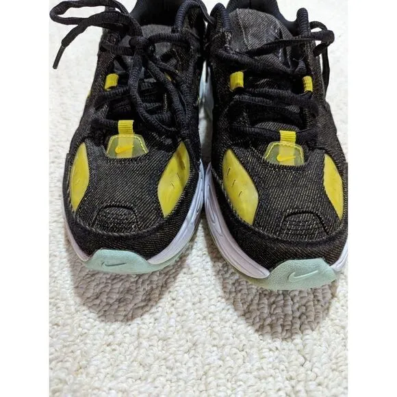 Nike Women's Black and Yellow M2K TEKNO Lace-Up Shoe Size 8