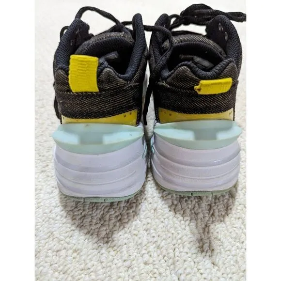 Nike Women's Black and Yellow M2K TEKNO Lace-Up Shoe Size 8
